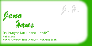 jeno hans business card